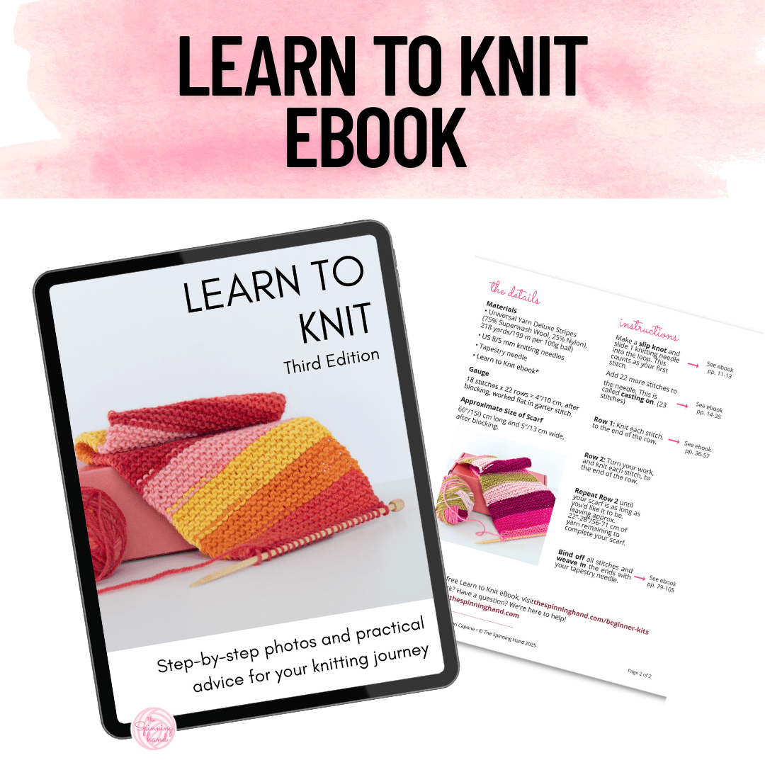 Learn to Knit Scarf Kit for Beginners | Timber - tan & blue