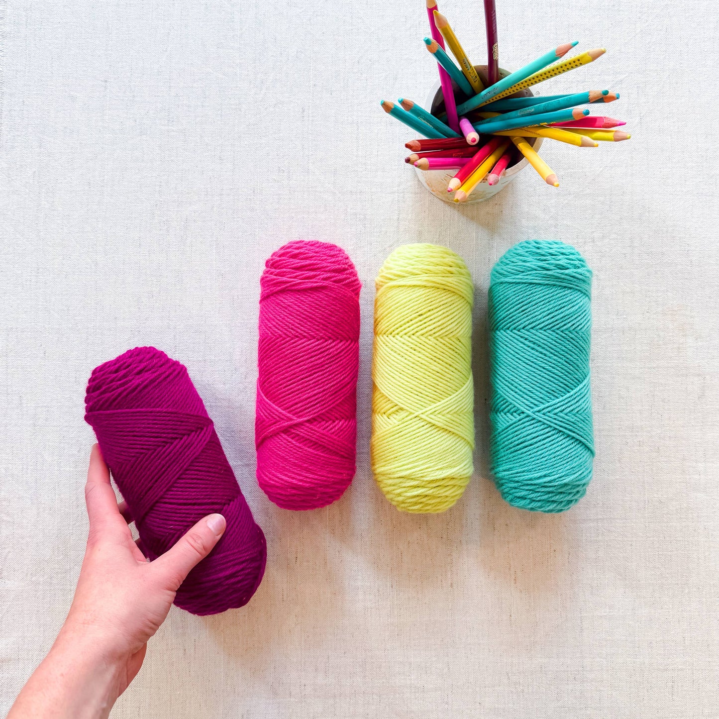 Germantown: 100% N. American worsted weight wool yarn