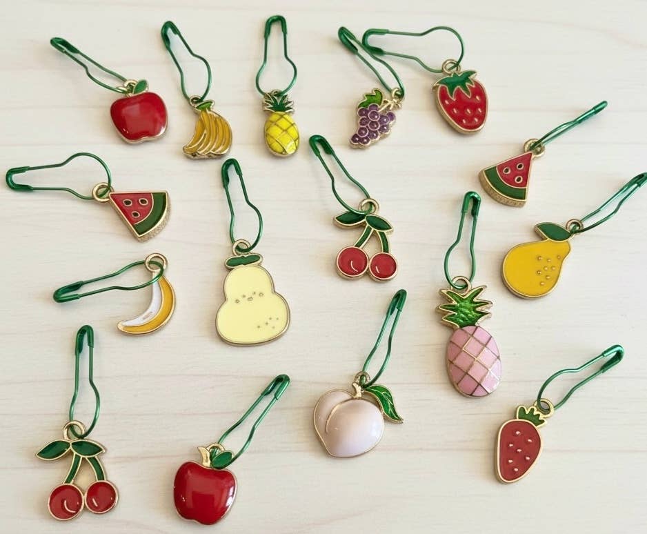 Fruit Basket Stitch Markers, Set of 8