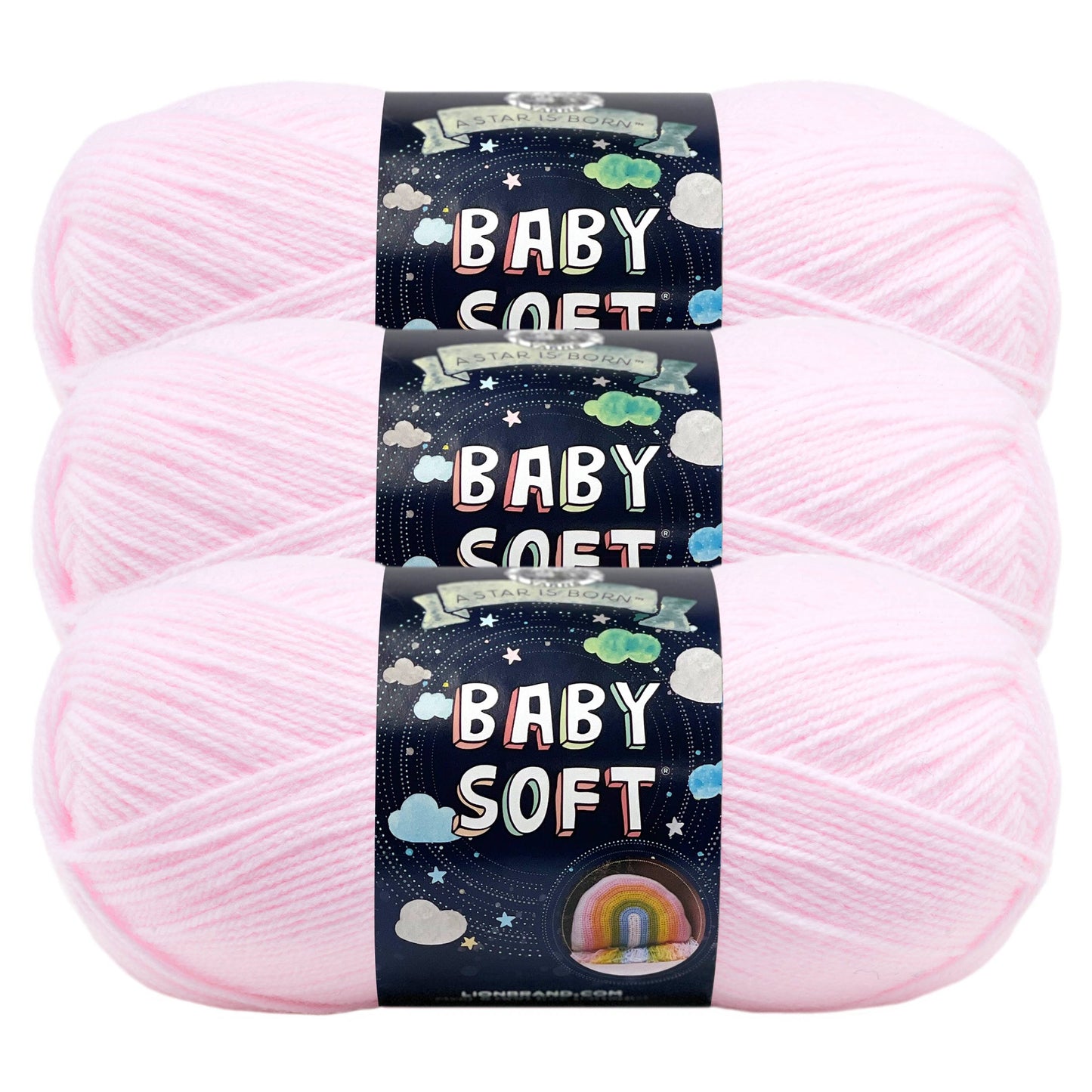 Lion Brand Yarn Baby Soft Petal 3 Pack