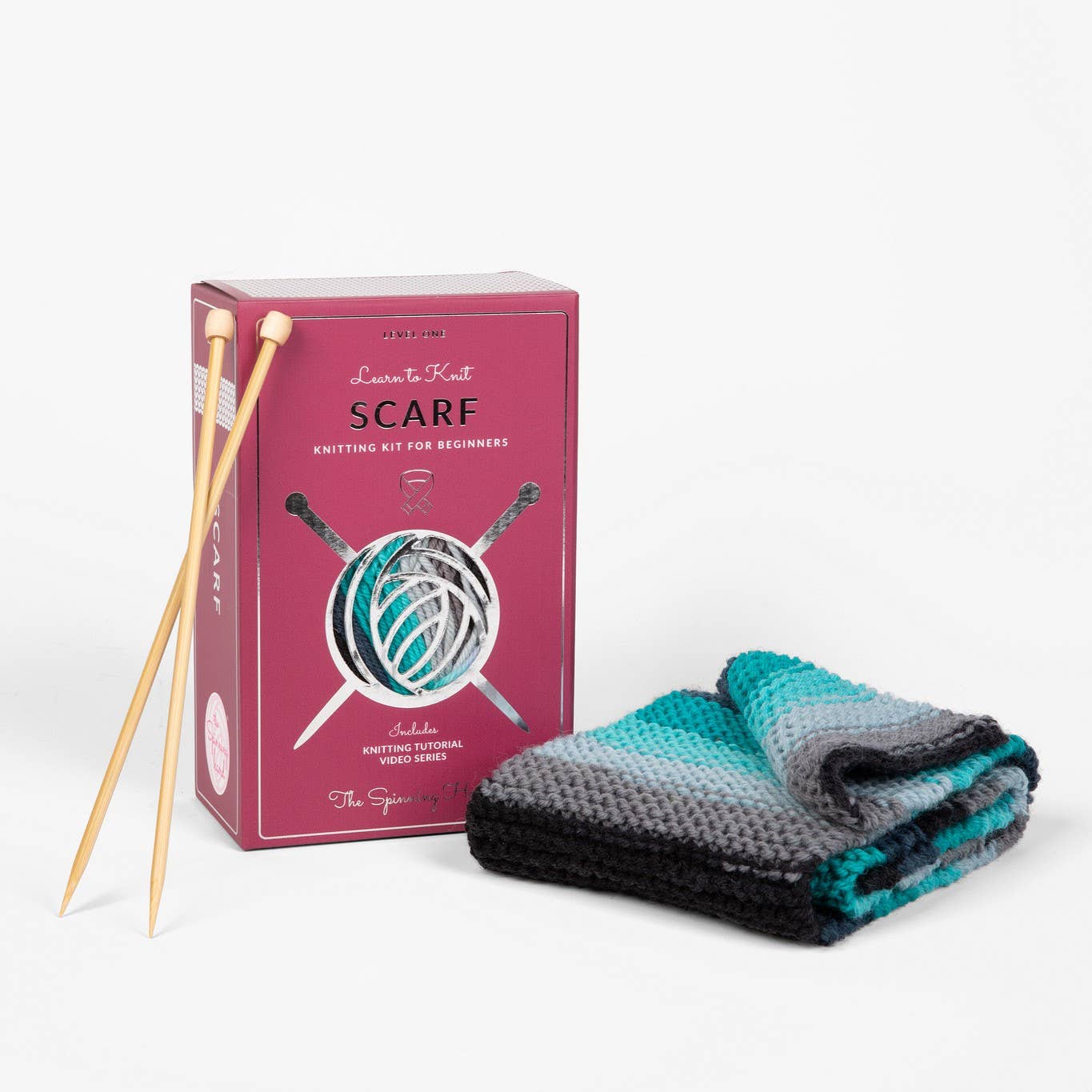 Blue Learn to Knit Scarf Kit Gift Edition: for Teens, Adults