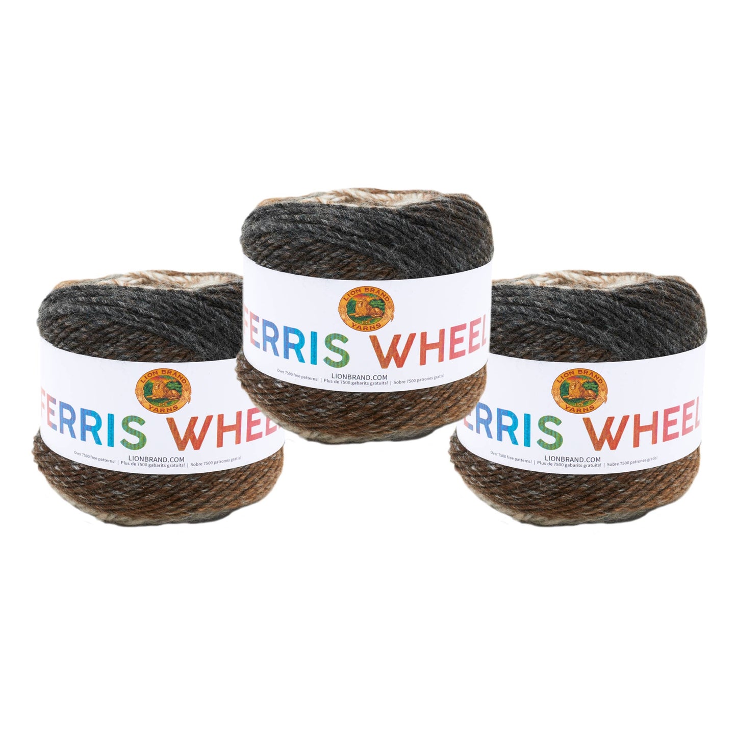 Lion Brand Yarn Ferris Wheel Morning Java 3 Pack