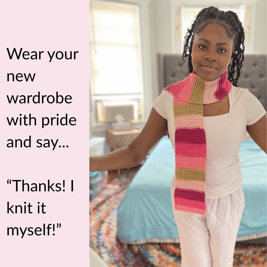 NEW! Learn to Knit Scarf Kit for Beginners | Fresh Figs