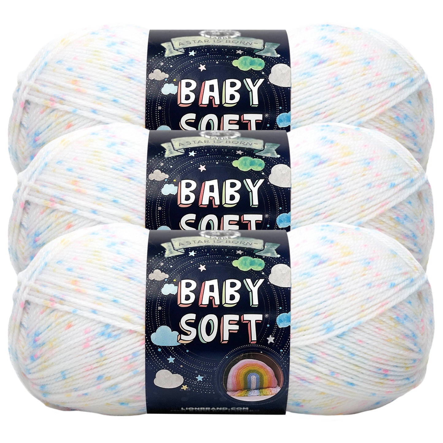Lion Brand Yarn Baby Soft Twinkle 3 Pack