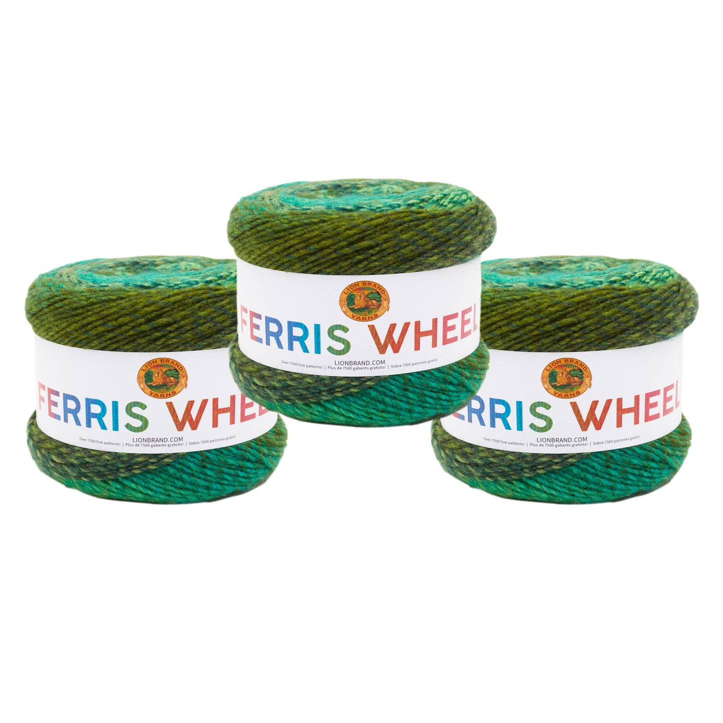 Lion Brand Yarn Ferris Wheel Evergreen 3 Pack