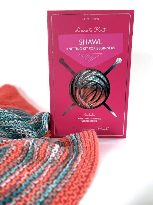 Summer Shawl Knit Kit — Easy Shawl Pattern, 2 color choices
