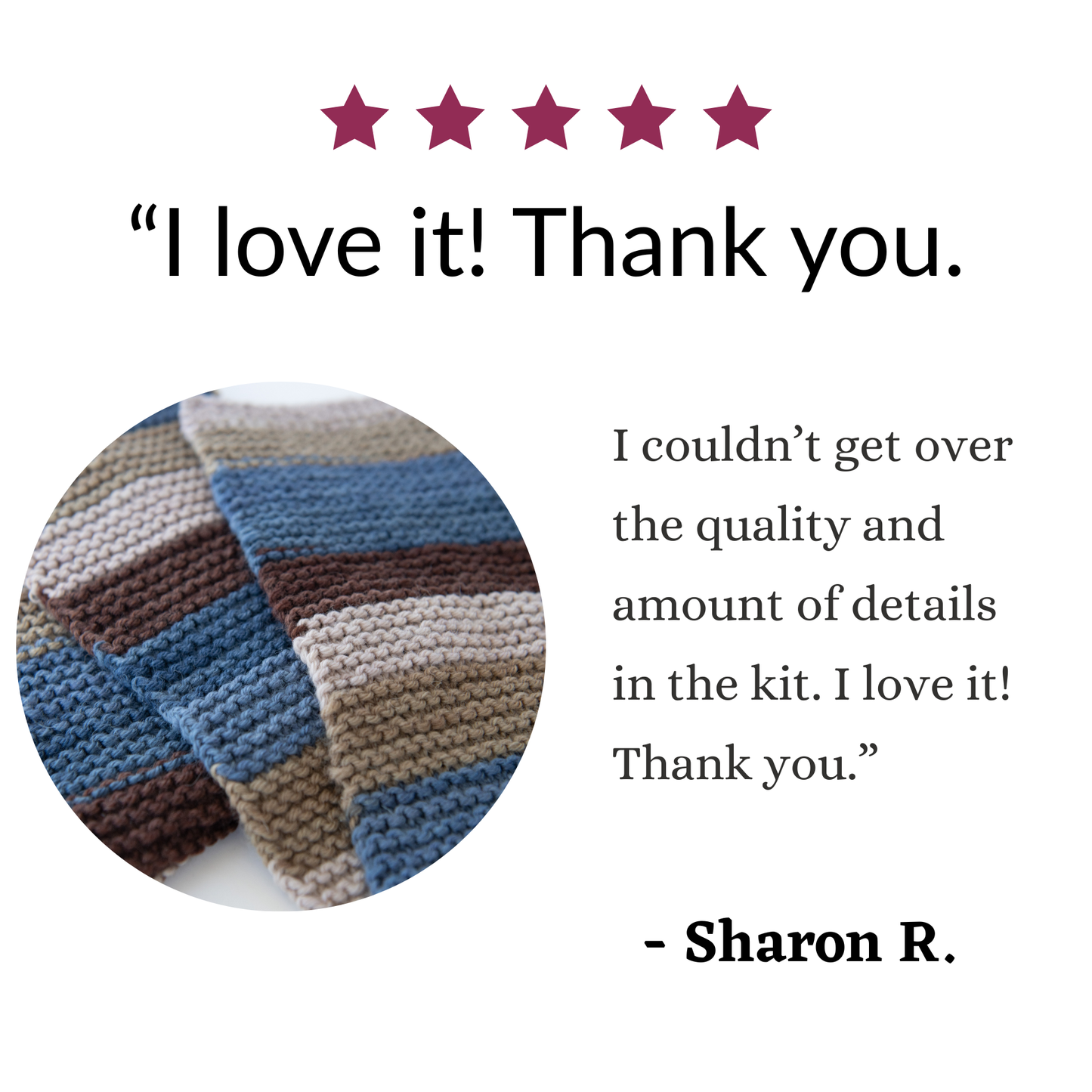 Learn to Knit Scarf Kit for Beginners | Timber - tan & blue