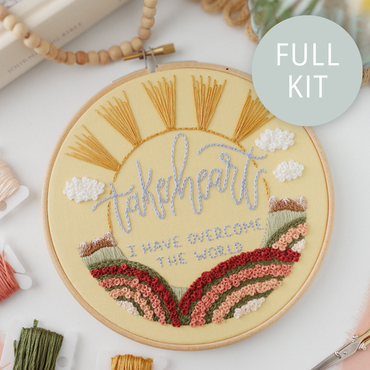 “Take Heart, I Have Overcome the World” Embroidery Kit (2026 Easter Stitch-Along)