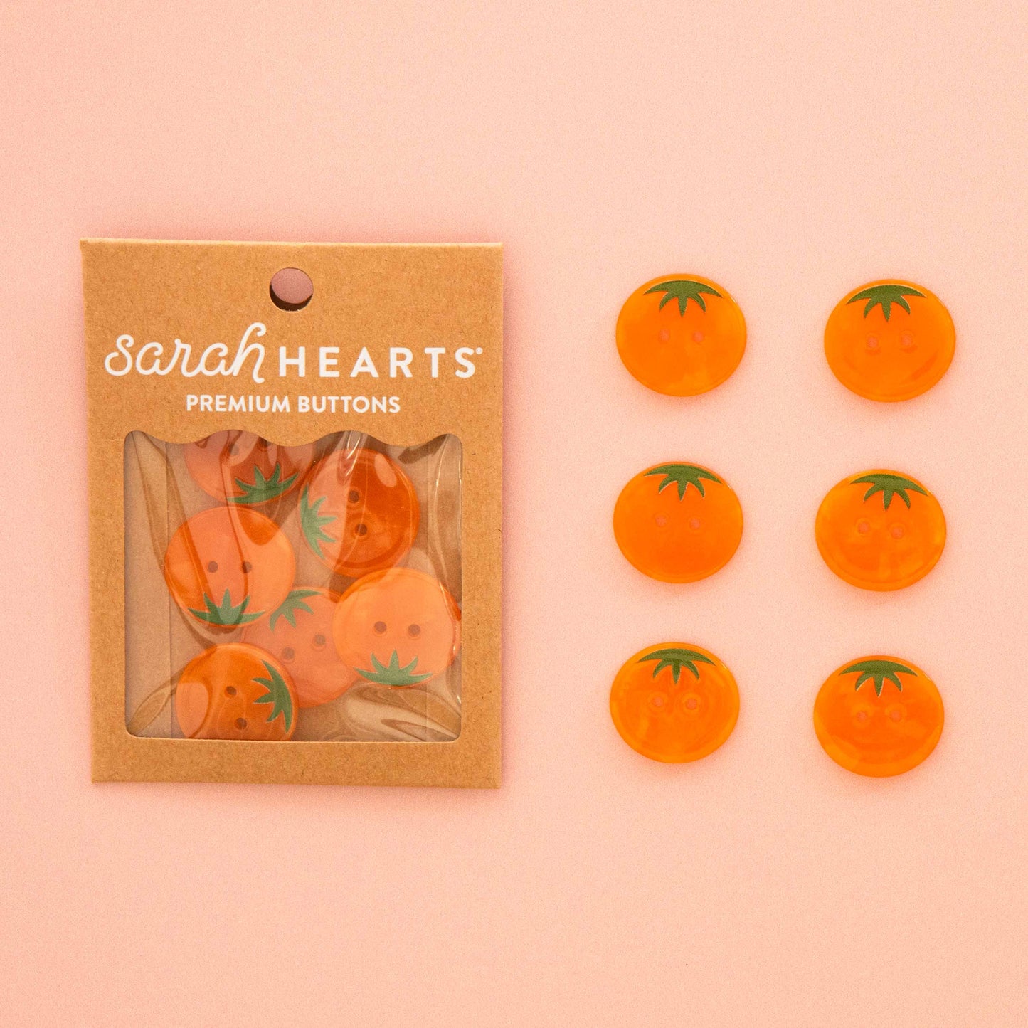 Orange Heirloom Tomato Large 1" Buttons