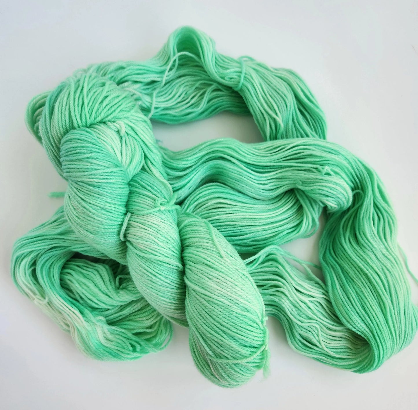 Spring Green Hand Dyed Fingering Weight Yarn