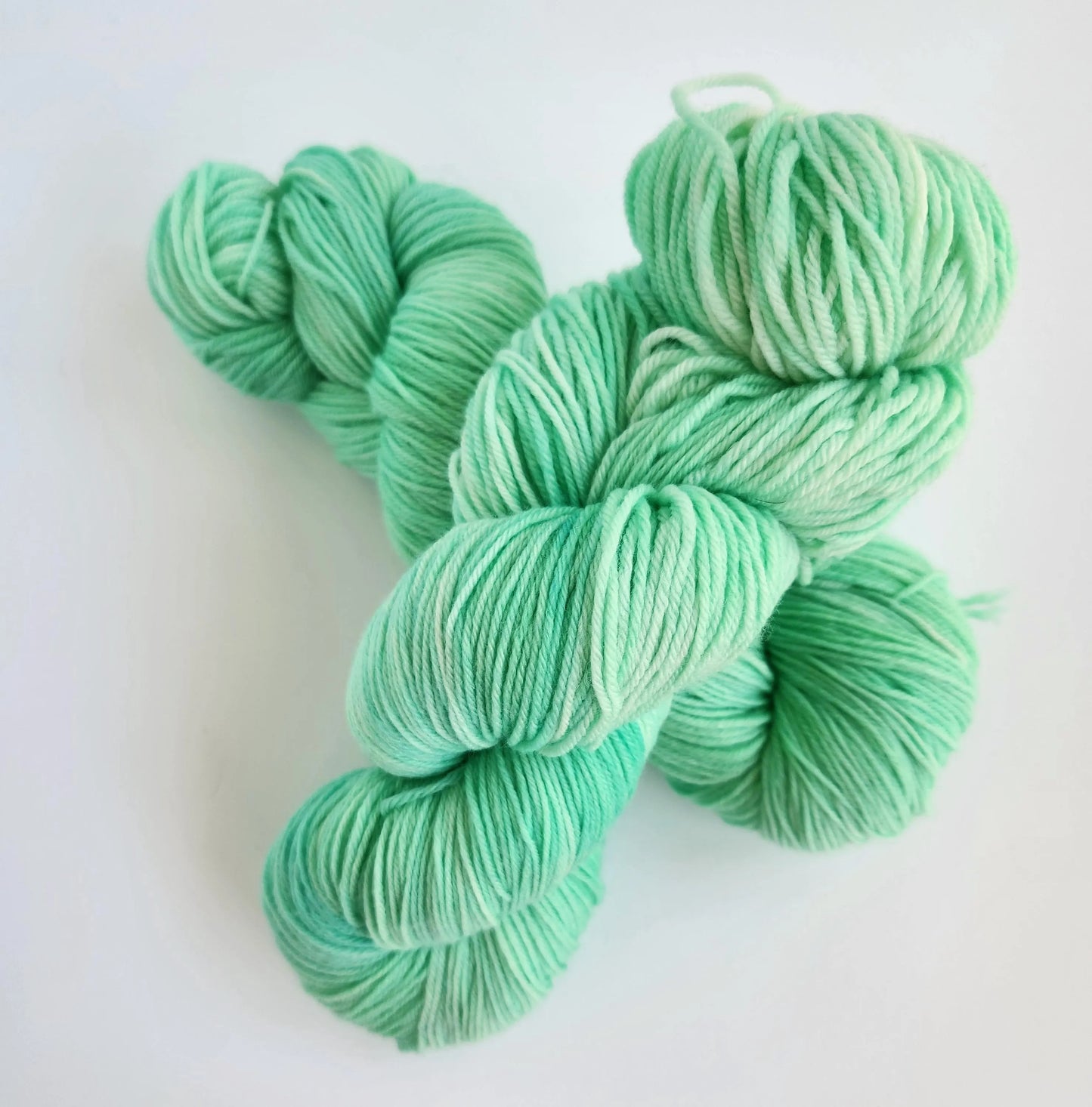 Spring Green Hand Dyed Fingering Weight Yarn