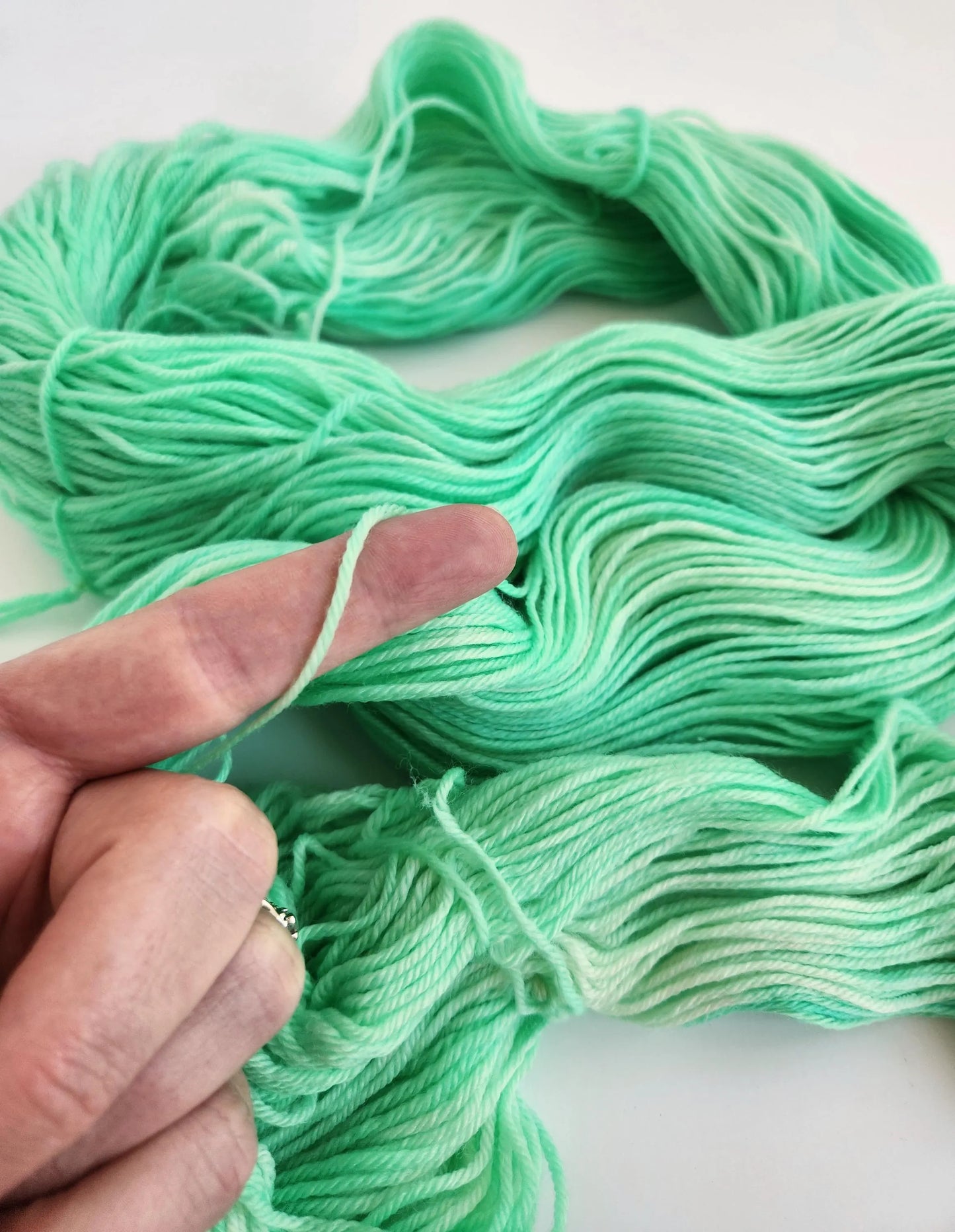 Spring Green Hand Dyed Fingering Weight Yarn