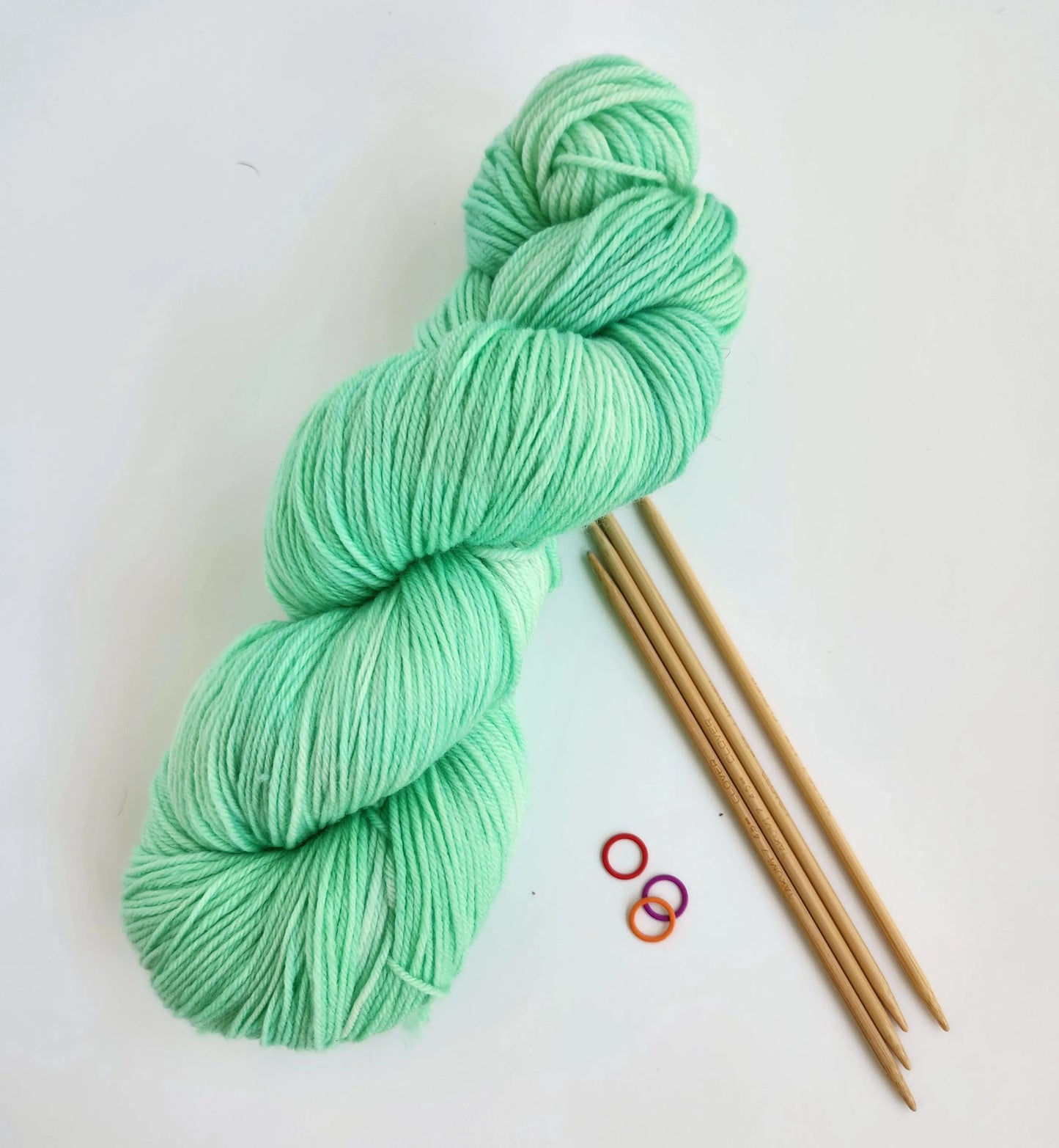 Spring Green Hand Dyed Fingering Weight Yarn